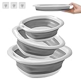 Contenu : Bol pliable en trois tailles différentes, Grand : 36,5 x 33,5 cm (14,37 x 13,19 pouces), Moyen : 30,5 x 28 cm (12,01 x 11,02 pouces), Petit : 24,5 x 23 cm (9,65 x 9,06 pouces). Convient pour un usage domestique quotidien et un outil pratique indispensable pour le camping en plein air.