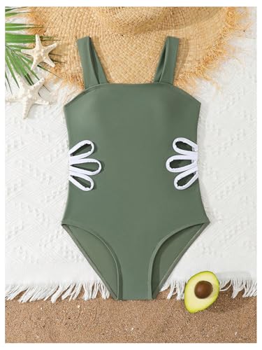 Image of SHENHE Girl's Colorblock Cut Out One Piece Swimsuit Beach Sports Swimwear Bathing Suit