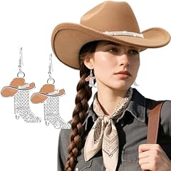 1 Set: Camel With With Rhinestones Hatband + Boots Earrings
