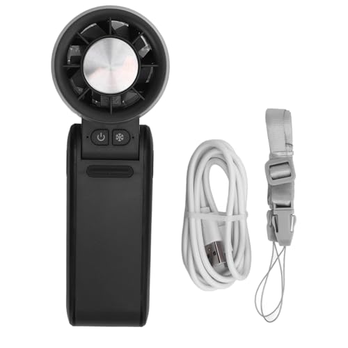 Ventilador Portátil Handheld, Recargable 4000mAh 4 Engranajes de Viento Ventilador de Semiconductores Mini Ventilador Personal Tranquilo para el Campamento de Viajes en (BLACK)