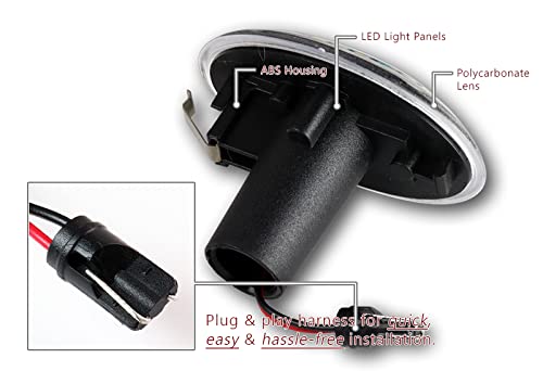 DriftX Performance, LED Turn Signal Side Marker Lights fit for compatible with 2007-2015 Mini Cooper, Clear Lens Reflector Amber Led Side Marker Lamps (2PCS)