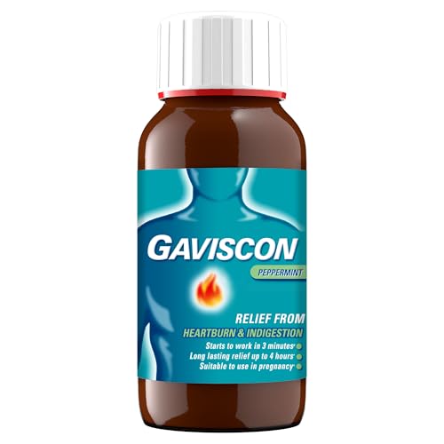 Image of Gaviscon Peppermint Liquid Antacid 150 ml | Quick and Lasting Relief from Acidity, Gas, Bloating, Heartburn and Indigestion | World's No. 1 Antacid Brand