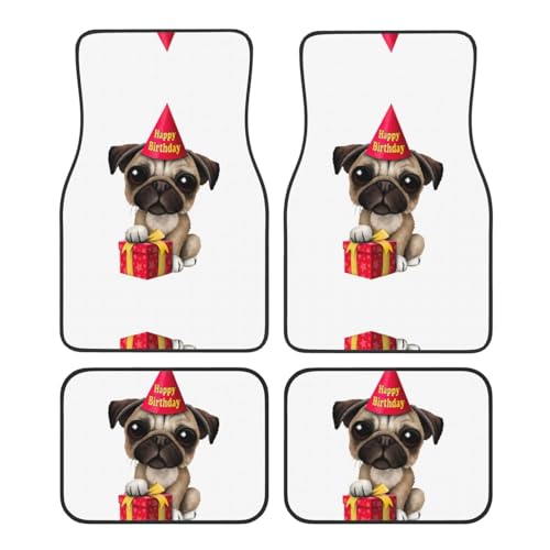 Tapis de voiture carlin Happy Birthday : le cadeau idéal pour automobiliste