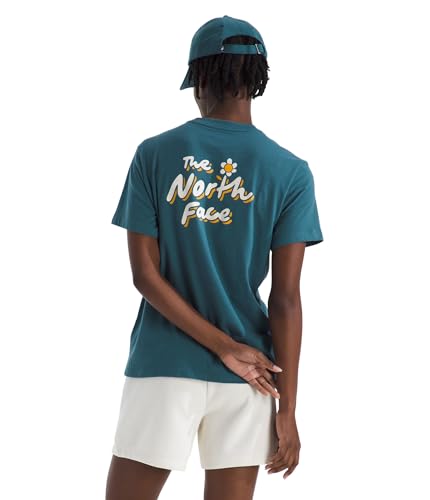 THE NORTH FACE Women's Evolution Floral Cloud Short-Sleeve Graphic Tee | Regular Fit Cotton T-Shirt with Logo Graphic