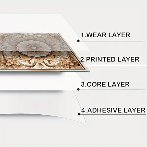 Image of Nuxovilar Peel and Stick Vinyl Floor Tiles, 11.8 inchx11.8 inch