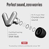 Alpine Tune Earplugs, Concert Ear Plugs with Noise Reduction, High-Fidelity Music Quality, 19dB Hearing Protection with Crystal Clear Sound, 4 Sizes Included, Gigs, Raves, Festivals & Clubs, Silver - Image 4