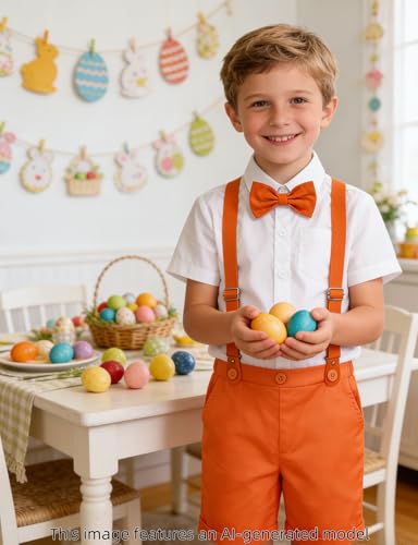 Image of A&J DESIGN Baby Boys Gentleman Suit, 2Pcs Outfit Shirt & Pants