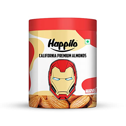 Image of Happilo Marvel California Premium Almonds 350G, Iron Man Edition High Protein Snack And Super Healthy Nuts, Raw