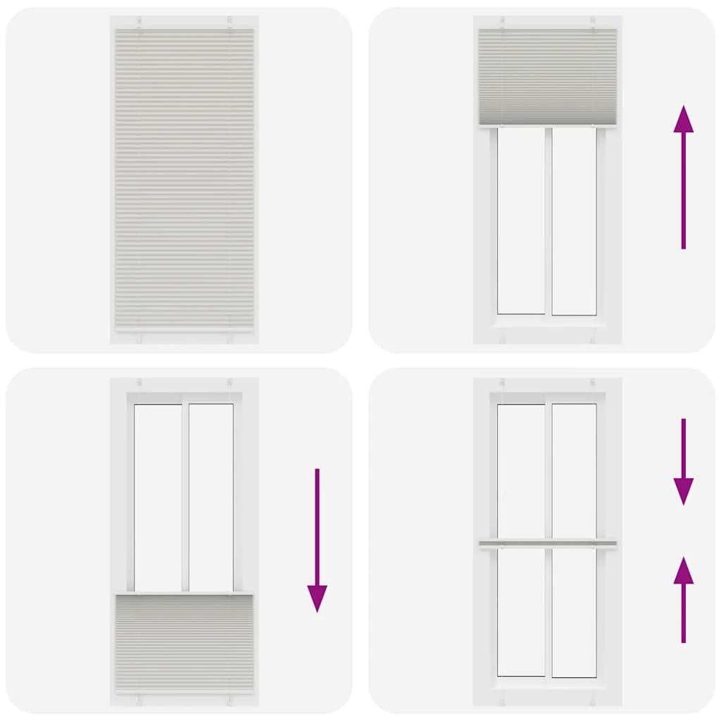 Store plissé Gris Clair 95x200 cm, Tissu 94,4 cm, Store vénitien tamisant occultant pour fenêtre, Protection Solaire, intimité et Isolation Thermique, Montage sans perçage ou avec vis