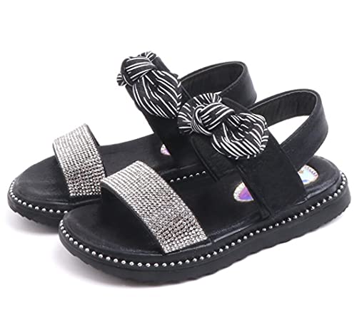 Little Kids Girl's Open Toe Glitter Sandals Bow Flats Summer Princess Dress Shoes