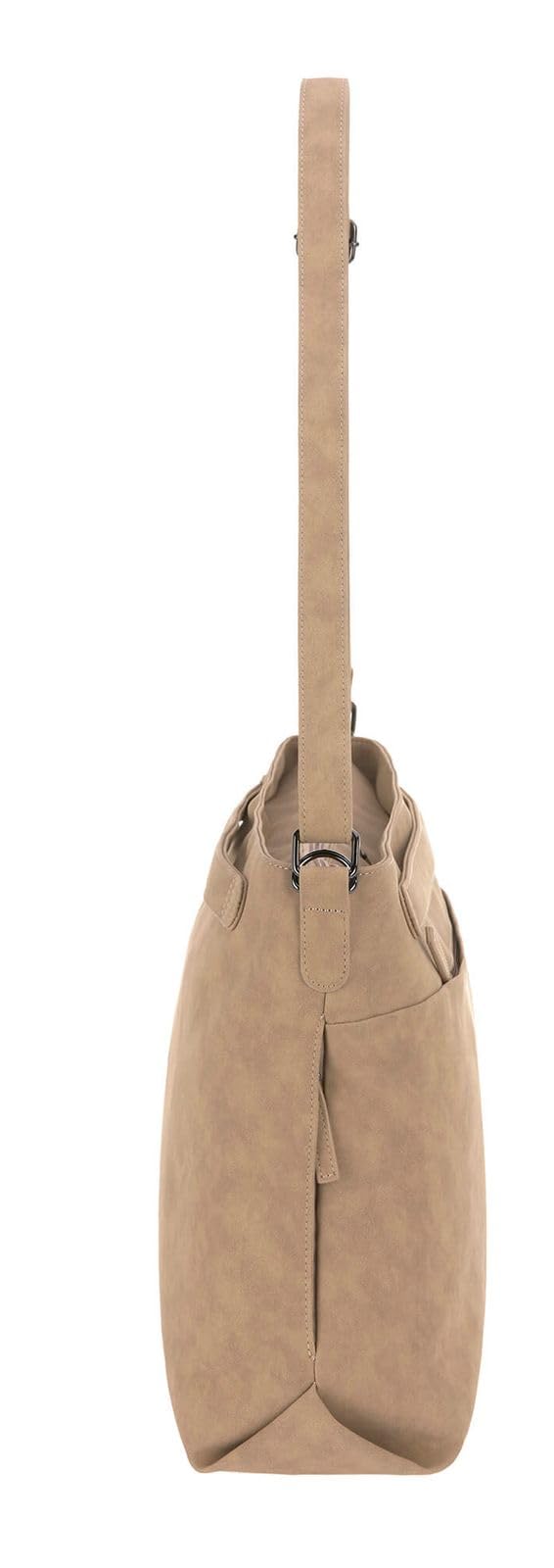 LÄSSIG Baby Wickeltasche Umhängetasche mit Zubehör veganes Leder/Tender Shoulder Bag camel