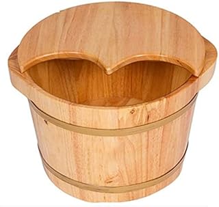 Barril de madeira para spa dos pés Redução do estresse Madeira engrossada de borracha Barril para banho doméstico para os pés Banheira para os pés Pedicure Balde escalda-pés Massagem nos pés