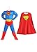 DC Comics Classic Superman Deluxe Kids Costume with Cape, Muscle Padded Jumpsuit w/attached Boot Covers, Briefs & Belt X-Small