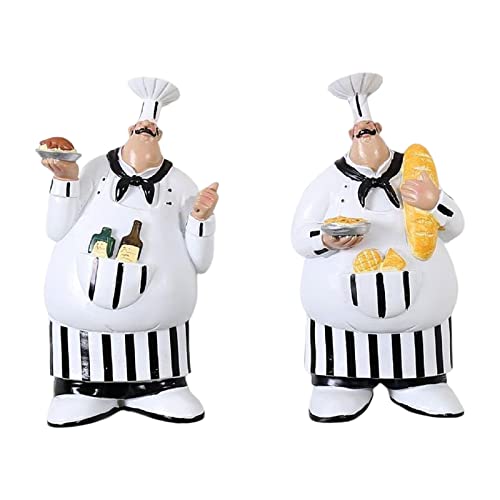 Pleayietoopiatiey 2 figuras de chef modernas para decoración de cocina