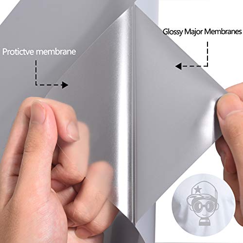 Image of RENLITONG Silvery HTV Iron on Vinyl 12Inch by 10ft Roll HTV Heat Transfer Vinyl for T-Shirt HTV Vinyl Rolls for All Cutter Machine - Easy to Cut & Weed for Heat Vinyl Design