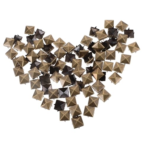 HAWILLOSCH 100pcs Square Rivets Decorative Claw Nails for Clothing DIY Craft Studs