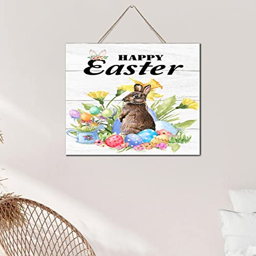 Plaque murale en bois Happy Easter décoration intérieure bureau - 5