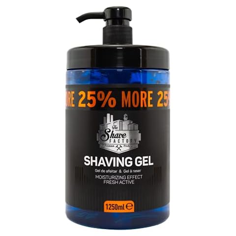 The Shave Factory Shaving Gel 1250ML with 25% MORE Free - Moisturizing Effect Fresh Active - Product For Professional Barbers/Hairdressers and Traditional Shaving Enthusiasts Cover