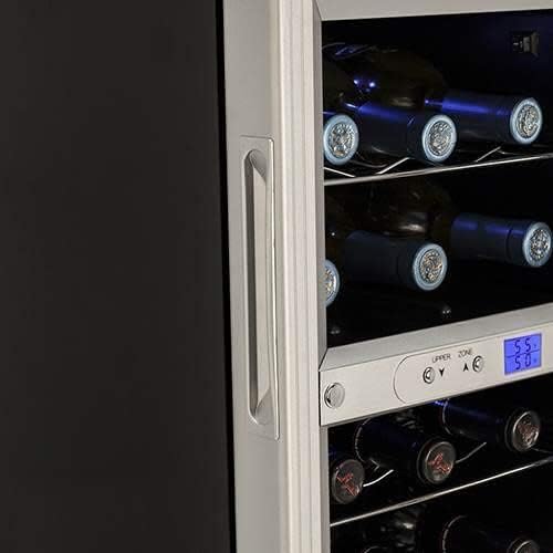 Koldfront 18 Bottle Dual Zone Thermoelectric Wine Cooler - Silver/Black