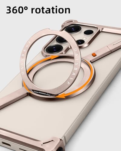 Image of Bumper Case with Kickstand Compatible with Galaxy S26 Ultra Case with Wireless Charging | Luxury Aluminum Armor (Dessert)