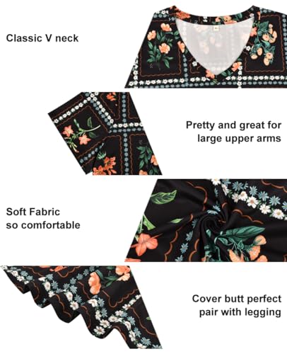 Image of RITERA Women Plus Size Tops Tie Dye V Neck Shirt Floral Camo Summer Short Sleeve Tunic Oversized Ladies Blouse XL-5XL