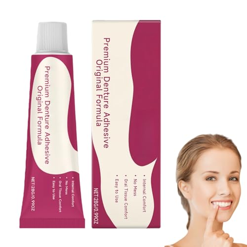 Premium Denture Adhesive,Thermoplastic Dental Adhesive,Denture Bond,Secure False Teeth Glue,Long-Lasting Den/ture Fixative,Dental Glue,Improves Fit,Comfort and Stability for False Teeth