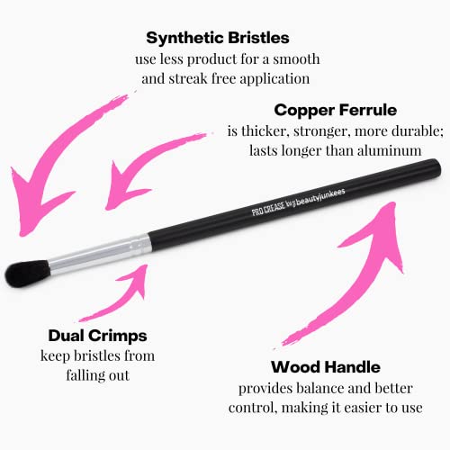 Eyeshadow Blending Brush Diffused Cut Crease Brush - Tapered Fluffy Eyeshadow Brushes Single Eye Brushes By Beauty Junkees, Brochas De Ojos Para Difuminar, Synthetic, Cruelty Free #TOP2