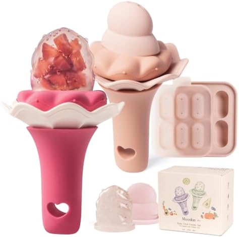 Moonkie Lot de 2 Sucettes à Fruits en Silicone pour Bébé avec Pla...