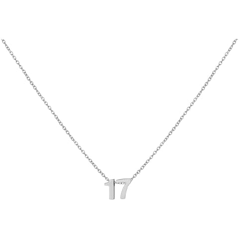 Number Necklace for Women Dainty 18K Gold Plated Pendant Necklace Charm Birth Month...