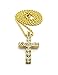 Fashion 21 Micro Cross Pendant 24 inches Various Chain Necklace in Gold Tone (Gold - 2mm 24inches Rope Chain)
