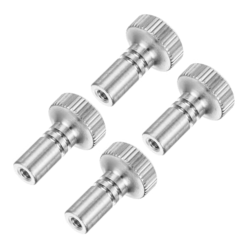 sourcing map 4Pcs Lamp Turn Knob On/Off Lamp Switch Replacement Brass Light Switch Knob Lamp Knob Lamp Switch Extension 19mm Length for Lamp Socket Switch, Silver