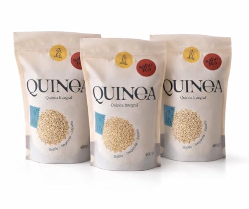 Quinea | Quinoa blanca sin gluten 100% Española | Pack 3 x 400 gramos