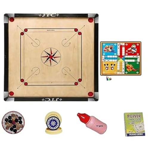 JTC Carrom Board 32 Inch Full Size Matte Finish for Kids Men Wome...