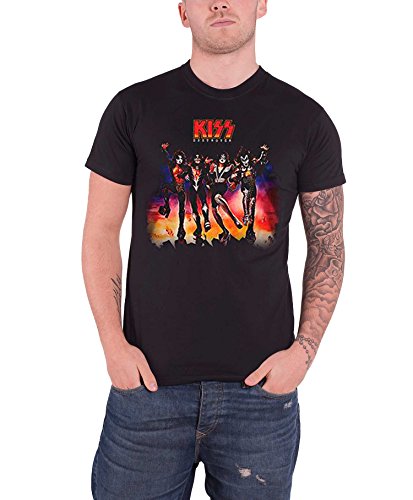 Kiss Destroyer officiel Homme nouveau Noir T Shirt - Les Beatles, Paul McCartney, John Lennon, RIngo Starr, George Harrison Kiss Destroyer officiel Homme nouveau Noir T Shirt
