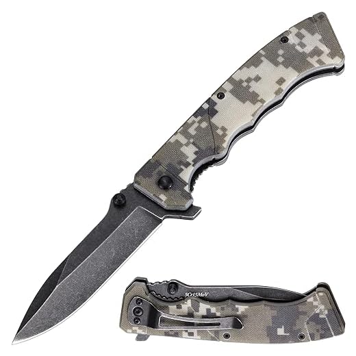 Pocket EDC Knife Clip – Compact Tactical Folding Utility Knife G-10 Handle Men – Best Knife Camping Urban Hiking Work Survival 11533
