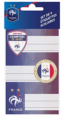 FFF - FFF 9 étiquettes Scolaires Collection Officielle Equipe de France de Football