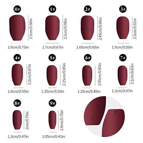 3 Boxes (72 Pcs) Matte Coffin Press on Nails - Acrylic Medium Length False Nails Set Artificial Acrylic Nails Resin Fake Fashion Nail Art Design Manicure Set