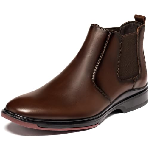ArcBrothers Men's Chelsea Boots, Relaxed Fit Roomy Toe Box Design, Premium Leather Slip-on Ankle Boots, All-Day Comfort