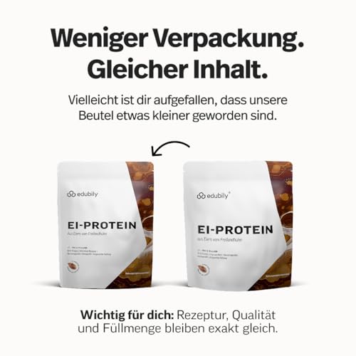 edubily® Eiklar Protein Pulver aus Freilandhaltung - Premium Eiweißpulver ohne Milch - Laborgeprüft (750 g, Mousse au Chocolat)