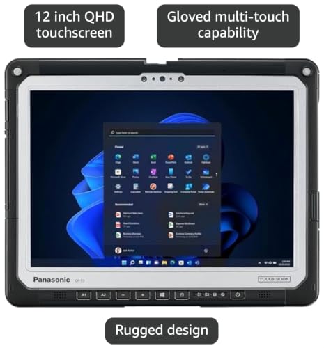 Image of Panasonic Toughbook CF-33, Intel Core i5-7300U up to 3.5GHz, 16GB RAM, 1TB SSD, 12-inch QHD Touchscreen + Digitizer, 4G LTE, Fingerprint Reader, Serial Port, No Keyboard, Windows 11 Pro (Renewed)