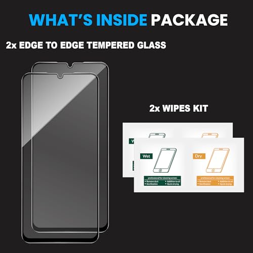 Image of ArmourPro Military Grade Gorilla Tempered Glass Compatible For Infinix Hot 60i (6.7 Inch) With Easy Installation Kit for Smartphone| Edge To Edge Coverage | Black, Pack of 2