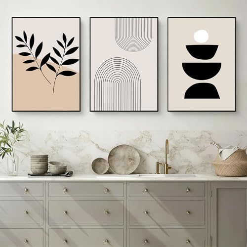 Peinture murale géométrique HEHGVCF lot de 3 affiches sur toile 50x70cm sans cadre pour salon