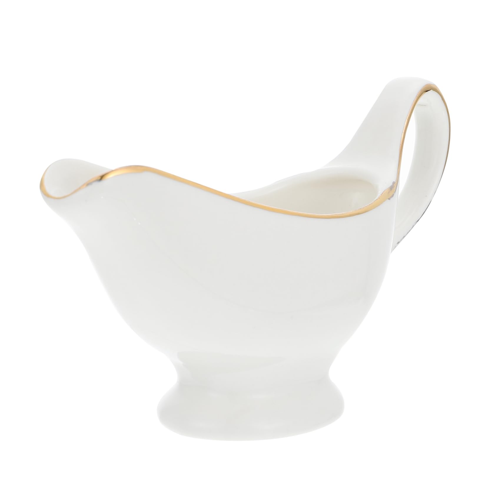 Salsiera in Ceramica Bordo Dorato, Brocca Per Salsa Di Bistecca e Tazza Per Condimento Per Insalata, Contenitore Per Salsa Compatto Per Uso Domestico