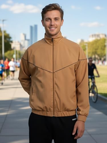 Image of CHKOKKO Sunscreen Jacket for Men Hooded Zipper Sports Jacket | UV Protection UPF 50+ | Sun Protective | Lightweight Breathable | Riding Biker | Outdoor Travel Gym Running