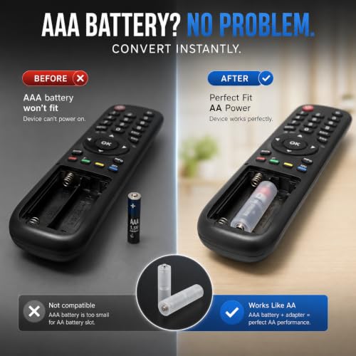 Image of Street27 AAA to AA Battery Adapter Converter (4 Pcs) - Snap-in Size Holder Case for Flashlights, Toys, Remotes & Electronic Devices - Lightweight PP Material Converter (Cells Not Included)