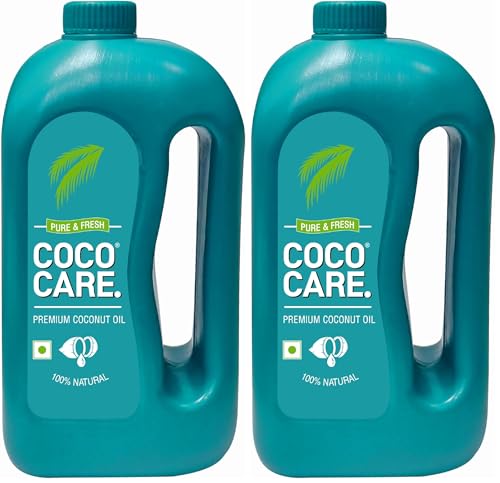 Image of Cococare Coconut Oil 100% Pure & Natural 1L | Finest Handpicked Dala Khopra from Kerala | Fresh Natural Fragrance | No Added Chemicals, Preservatives or Artificial Perfumes (Pack of 2)