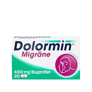 Dolormin Migräne – zur Behandlung von Kopfschmerzen bei Migräneanfällen mit und ohne Aura – 20 Tabletten
