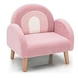 INFANS Kids Sofa, Toddler Armchair with Solid Wooden Frame Anti-Tipping Design Plush Fabric, Upholstered Children Chair for Kindergarten Playroom Preschool, Gift for Boys Girls, Toddler Couch