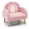 Infans kids sofa toddler armchair with solid wooden frame anti tipping design plush fabric upholstered children chair for kindergarten playroom preschool gift for boys girls toddler couch  urban country home decor