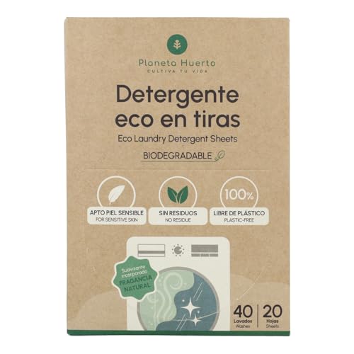 PLANETA HUERTO | Eco-tiras detergente y suavizante Planeta Huerto 40 lavados